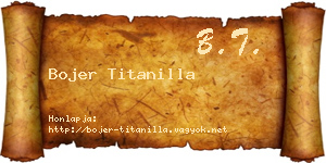 Bojer Titanilla névjegykártya